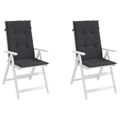 vidaXL Podušky na židli vysoké opěradlo 2 ks černé 120x50x3 cm textil
