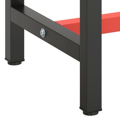 vidaXL Rám pracovního stolu matně černý a červený 110 x 50 x 79 cm kov