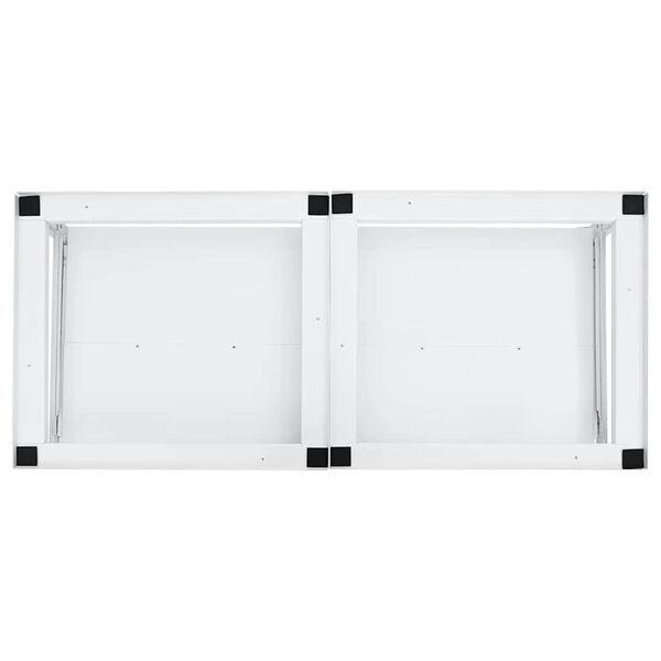 vidaXL Dvojit&yacute; podstavec pod pračku s v&yacute;suvn&yacute;mi policemi b&iacute;l&yacute;