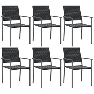vidaXL Zahradní židle 6 ks černé 54 x 62,5 x 89 cm polyratan