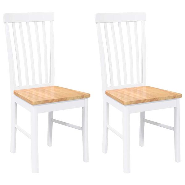 vidaXL Jídelní židle 2 ks bílé masivní dřevo gumové