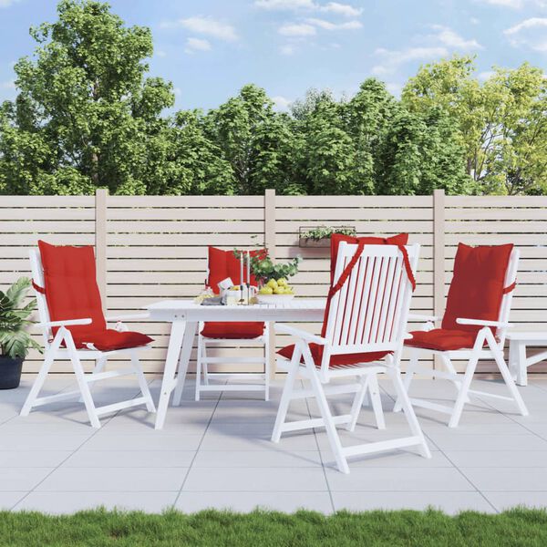 vidaXL Podu&scaron;ky na židli s vysok&yacute;m opěradlem 4 ks červen&eacute; l&aacute;tka oxford