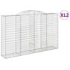 vidaXL Klenut&eacute; gabionov&eacute; ko&scaron;e 12ks 300x50x180/200cm pozinkovan&eacute; železo