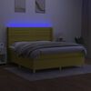 vidaXL Box spring postel s matrac&iacute; a LED zelen&aacute; 160x200 cm textil
