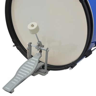 vidaXL Kompletní souprava bicích, ocel s práškovým lakem modrá, pro děti