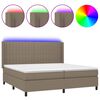 vidaXL Box spring postel s matrac&iacute; a LED taupe 200x200 cm textil