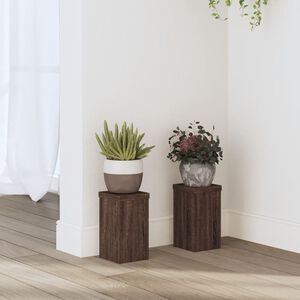 vidaXL Stojany na rostliny 2 ks hněd&yacute; dub 10x10x18 cm kompozitn&iacute; dřevo