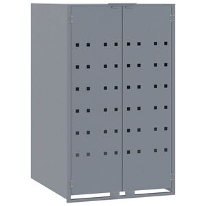 vidaXL Box na 1 popelnici &scaron;ed&yacute; 69 x 79 x 117 cm ocel