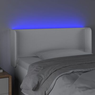 vidaXL Čelo postele s LED bílé 83 x 16 x 78/88 cm umělá kůže