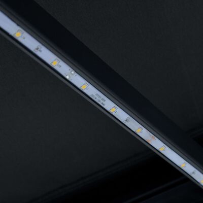 vidaXL Ručně zatahovací markýza s LED světlem 400 x 300 cm antracitová