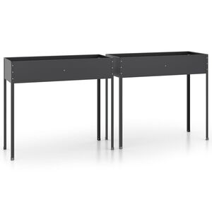 vidaXL Zahradn&iacute; truhl&iacute;ky 2 ks antracitov&eacute; pozinkovan&aacute; ocel