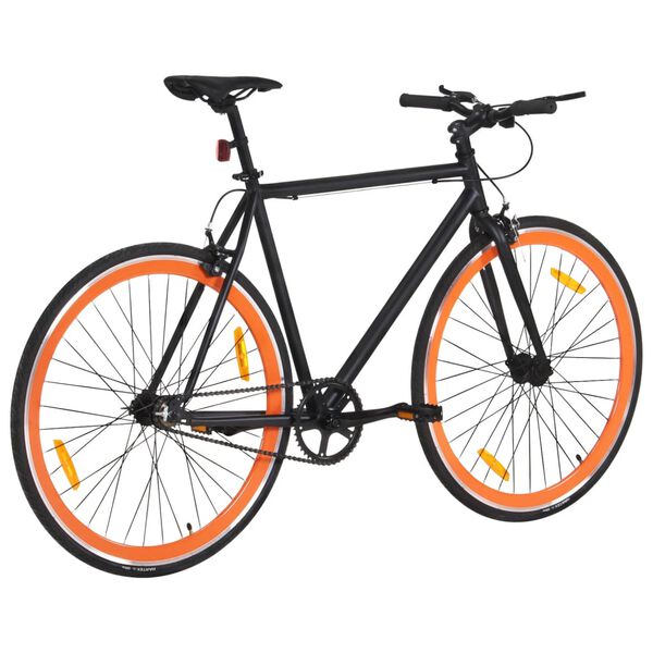 vidaXL Kolo s pevn&yacute;m převodem čern&eacute; a oranžov&eacute; 700c 51 cm
