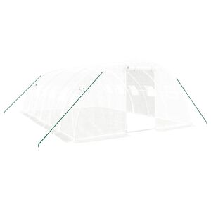 vidaXL Sklen&iacute;k s ocelov&yacute;m r&aacute;mem b&iacute;l&yacute; 24 m&sup2; 6 x 4 x 2 m