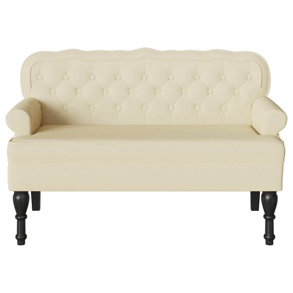 vidaXL Chesterfield lavice Krémová 119,5 x 64,5 x 75 cm Umělá kůže