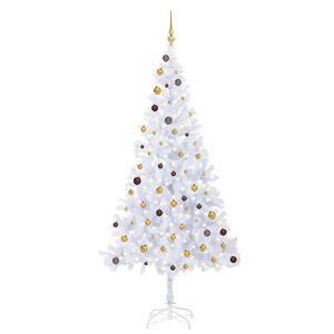 vidaXL Uměl&yacute; v&aacute;nočn&iacute; stromek s LED a sadou koul&iacute; 210 cm 910 větviček