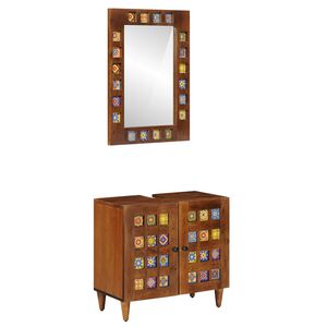 vidaXL Sada koupelnov&eacute;ho n&aacute;bytku N&aacute;stěnn&yacute; 2 pcs Vla&scaron;sk&yacute; ořech