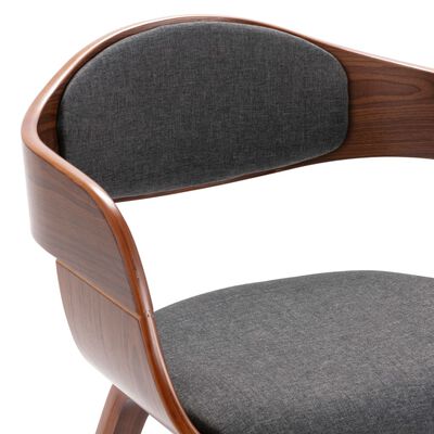 vidaXL Jídelní židle 4 ks ohýbané dřevo a šedý textil