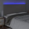 vidaXL Čelo postele s LED &scaron;ed&eacute; 160x5x118/128 cm uměl&aacute; kůže