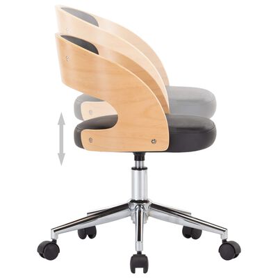 vidaXL Otočné jídelní židle 2 ks černé ohýbané dřevo a umělá kůže
