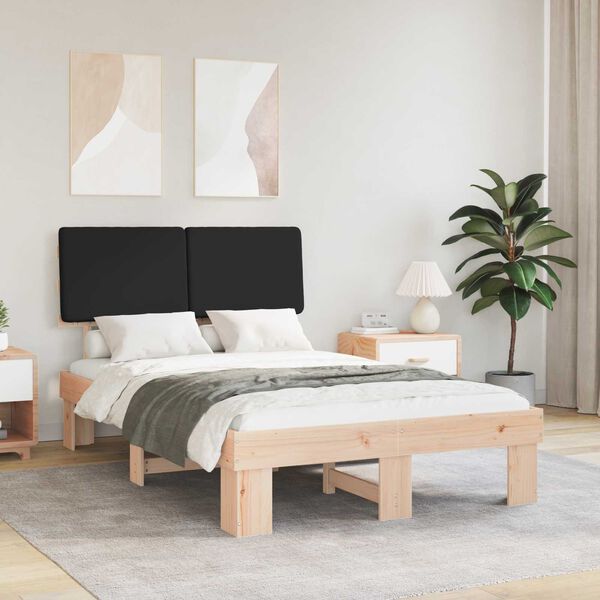 vidaXL R&aacute;m postele s čalouněn&yacute;m čelem s čelo Čern&aacute; 120 x 200 cm