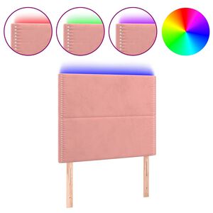 vidaXL Čelo postele s LED růžov&eacute; 100x5x118/128 cm samet