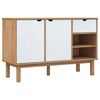 vidaXL Př&iacute;born&iacute;k OTTA hněd&yacute; a b&iacute;l&yacute; 114x43x73,5 cm masivn&iacute; borov&eacute; dřevo