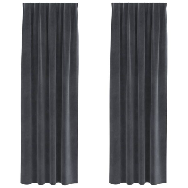 vidaXL Zatemňovac&iacute; z&aacute;věsy 2 pcs Světle &scaron;ed&aacute; 140 x 225 cm samet