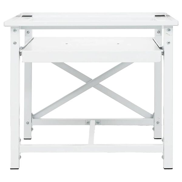 vidaXL Podstavec pod pračku s v&yacute;suvnou polic&iacute; b&iacute;l&yacute;