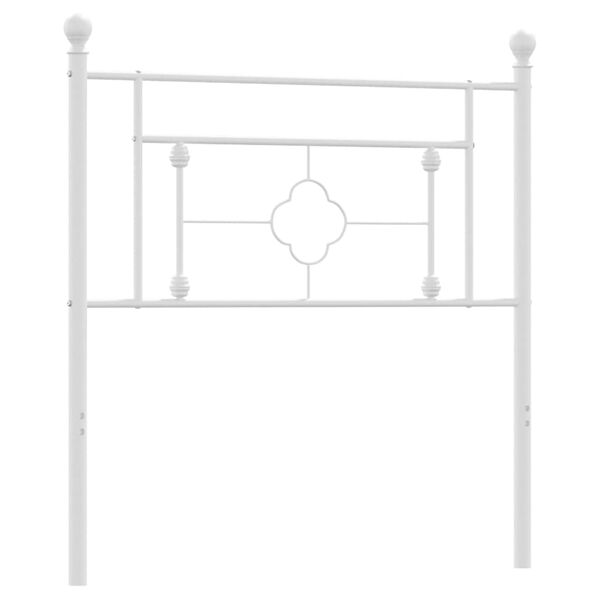 vidaXL Kovov&eacute; n&aacute;hradn&iacute; čelo postele b&iacute;l&eacute; 90 cm