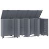 vidaXL Box na 4 popelnice šedý 276 x 79 x 117 cm ocel
