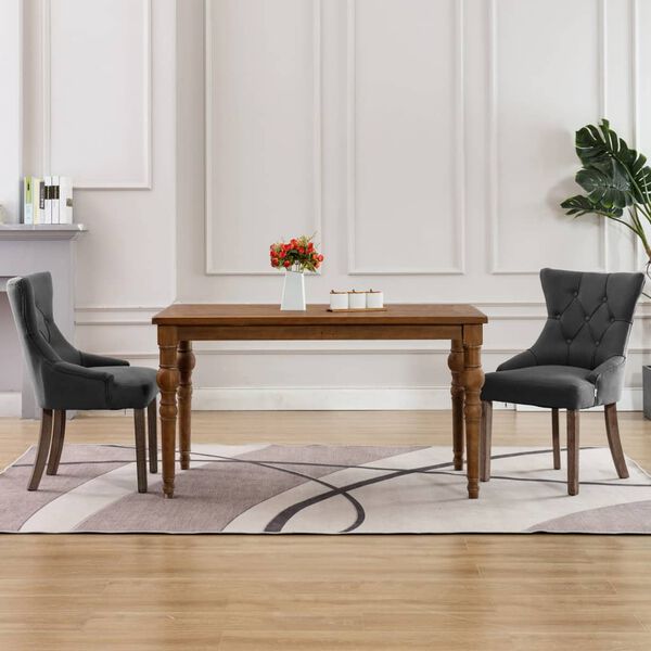 vidaXL Jídelní židle 2 ks šedé textil