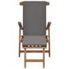 vidaXL Polohovac&iacute; židle s podu&scaron;kou tmavě &scaron;ed&aacute; masivn&iacute; teakov&eacute; dřevo