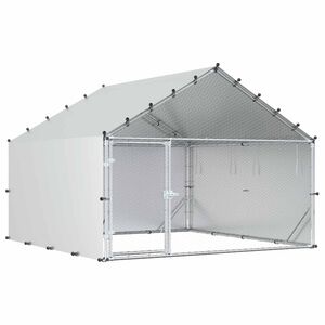 vidaXL Kurn&iacute;k se stř&iacute;&scaron;kou Stř&iacute;brn&aacute; 200 x 200 x 150 cm Pozinkovan&aacute; ocel