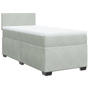 vidaXL Box spring postel s matrac&iacute; světle &scaron;ed&aacute; 80 x 200 cm samet