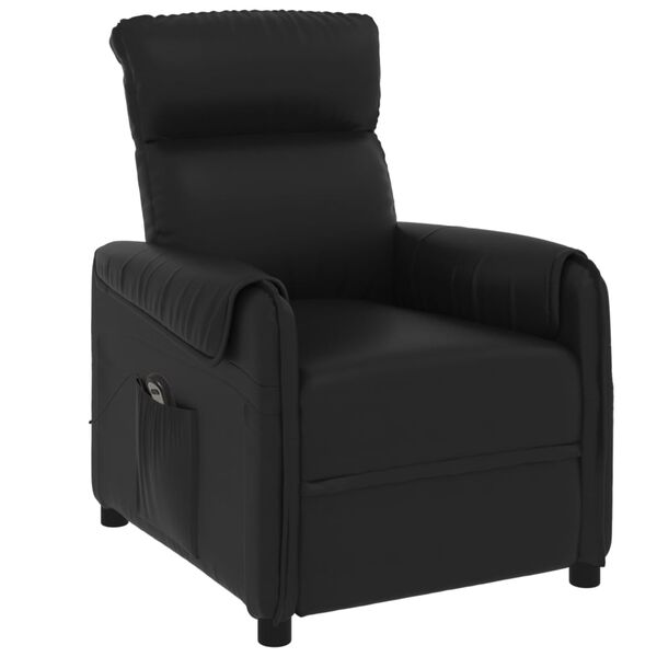 vidaXL Elektrick&eacute; polohovac&iacute; křeslo čern&eacute; uměl&aacute; kůže