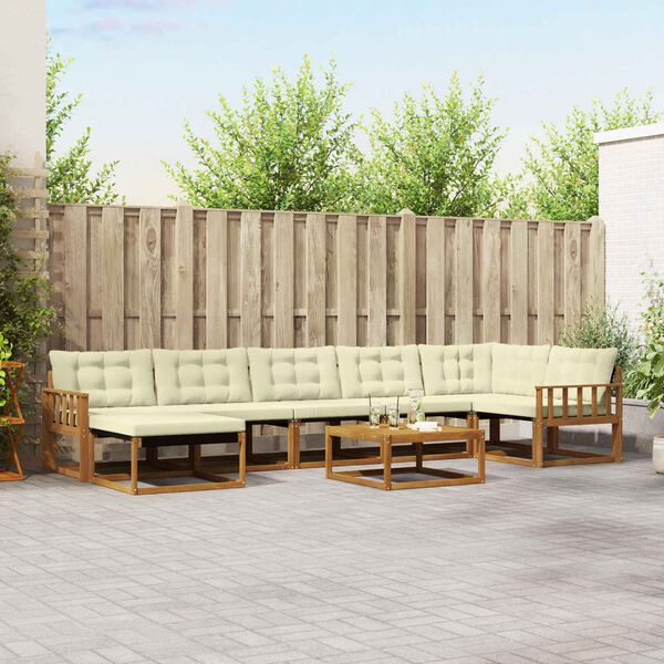 vidaXL Venkovn&iacute; pohovkov&aacute; souprava 22 pcs Přirozen&aacute; a Kr&eacute;mov&aacute;