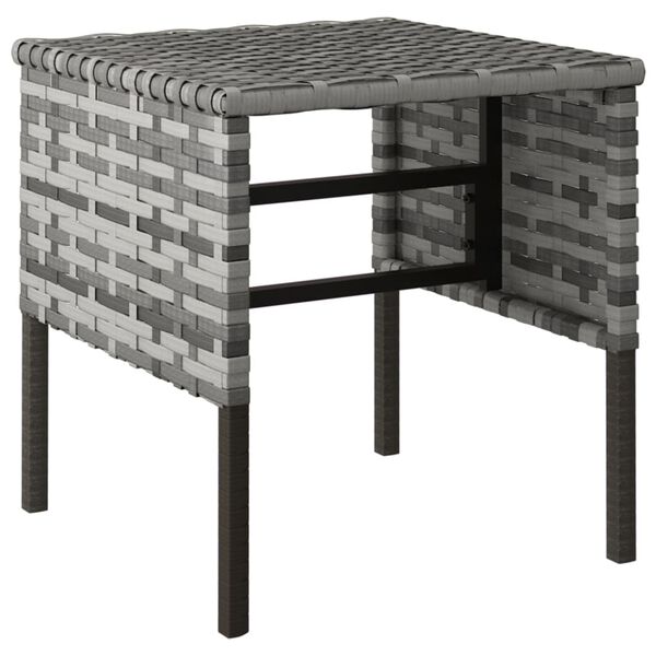 vidaXL Zahradní podnožky s poduškami 4 ks šedé polyratan