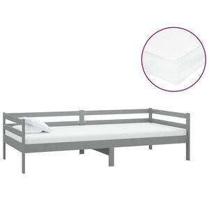 vidaXL Denn&iacute; postel s matrac&iacute; 90 x 200 cm &scaron;ed&aacute; masivn&iacute; borov&eacute; dřevo