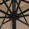 vidaXL Zahradní slunečník Taupe a černá 295 x 295 x 245 cm