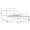 vidaXL Kovový rám postele s hlavovým a nožním čelem bílý 150 x 200 cm