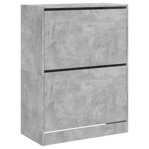 vidaXL Botn&iacute;k se 2 v&yacute;klopn&yacute;mi z&aacute;suvkami betonově &scaron;ed&yacute; 80 x 42 x 108 cm