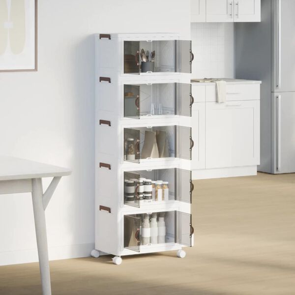 vidaXL Stohovateln&yacute; &uacute;ložn&yacute; box na kolečk&aacute;ch 5-patrov&yacute; 28 L