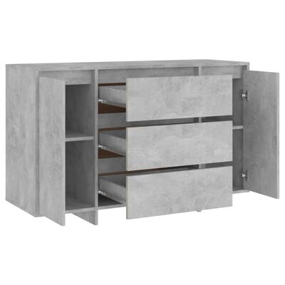 vidaXL Příborník se 3 zásuvkami betonově šedý 120x41x75 cm dřevotříska