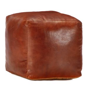 vidaXL Sedac&iacute; puf bronzov&yacute; 40 x 40 x 40 cm prav&aacute; koz&iacute; kůže