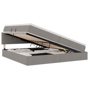 vidaXL Postel s &uacute;ložn&yacute;m prostorem a LED osvětlen&iacute;m Taupe 200 x 200 cm