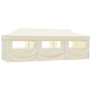 vidaXL Skl&aacute;dac&iacute; nůžkov&yacute; party stan s 8 bočn&iacute;mi stěnami 870x291x315 cm kr&eacute;mov&yacute;