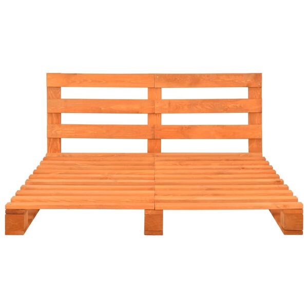 vidaXL R&aacute;m postele z palet hněd&yacute; masivn&iacute; borovice 200 x 200 cm