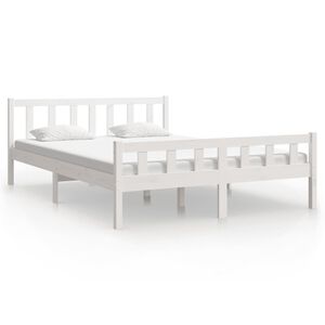 vidaXL R&aacute;m postele b&iacute;l&yacute; masivn&iacute; dřevo 150 x 200 cm King Size
