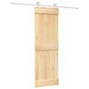 vidaXL Posuvn&eacute; dveře Př&iacute;rodn&iacute; a b&iacute;l&aacute; 70 x 210 cm Masivn&iacute; borov&eacute; dřevo