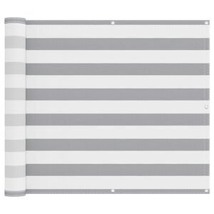 vidaXL Balkonov&aacute; clona Světle &scaron;ed&aacute; a b&iacute;l&aacute; 100 x 500 cm Oxford l&aacute;tka